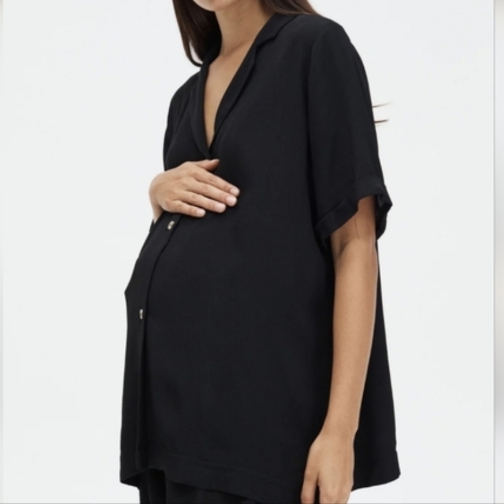 Women's Black Maternity Blouse